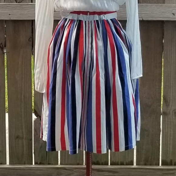 Modcloth Striped Red, White & Blue Twee Skirt. America - 4th of july - Picture 4 of 5